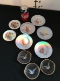 Assorted vintage hand painted plates. See pics for stamps/ maker.