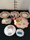 Assorted vintage decorative plates. See pic for stamp/ maker