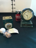 Benchmark marble clock & Roger Lascelles Clocks golf gift clock