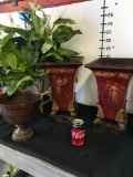 Assorted artificial plants and planters