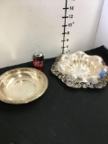 Vintage Sterling plate & J. H. Caldwell & Co. sterling tray