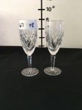 Waterford Crystal Champagne Glasses, etched with AT&T Pebble Beach National Pro-Am, 1991