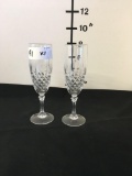 Crystal Champagne Flutes, 7 pieces