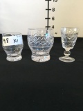 Crystal Glassware, 3 Styles, 9 pieces