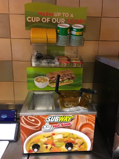 Hot Soup dispenser station . Does not include items on display.