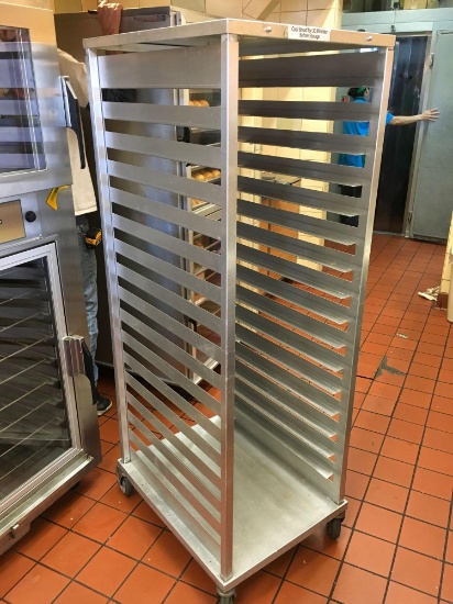 Aluminium bun pan mobile cart