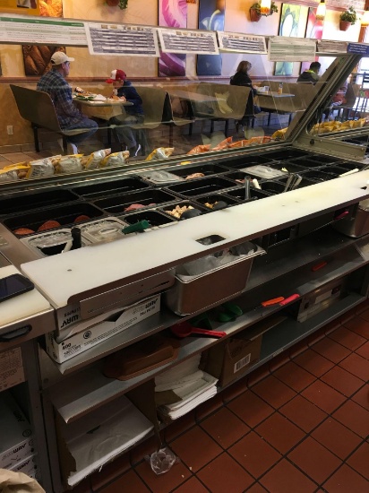 Duke prep table model SUB-CP-TC74 M, with Sneeze guard model SWD700-74FL M & inserts.