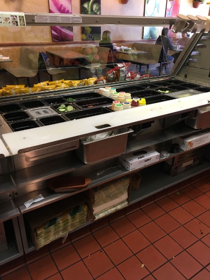 Duke prep table model SUB-CP-TC74 M, with Sneeze guard model SWD700-74FL M & inserts.