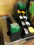 Condiment stations for straws and lids. ( contents in them NOT included)