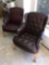 Set of vintage burgundy chairs