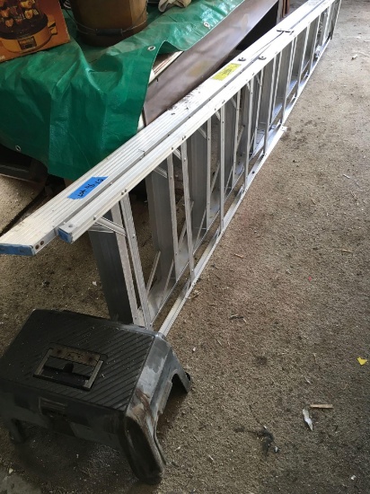 8' Aluminum ladder and step stool/tool box