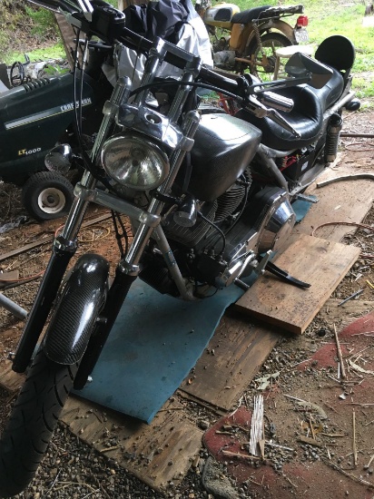Harley Davidson Custom Built Aluminum FXR Motorcycle  RUNS