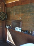 Assorted items. Darts and board, tumblers, etc.(Gazebo area)