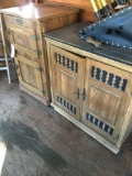 Cabinet and Sanyo refrigerator. (Gazebo area)