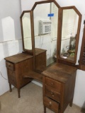 Vintage 6 drawer, three mirror panel dresser (area 2)