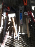 Mixed lot of Tools, Hand saws, Hammer, Bolt cutters, Tile saw etc