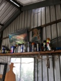 Contents of shelfs, Mixed lot of Oils, Spray paint, and Garage sink, etc