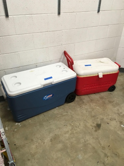 Coleman and Igloo rolling ice chests
