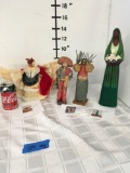 Vintage.Mexican dolls. Green seems t be made from plaster