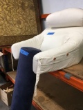 West elm long blue pillow and Bed Lounge bed rest