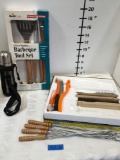 BBQ Cooking set, Steel Brushes, Thermos, Skewers