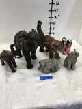 Assorted elephant figurines (5 pieces)