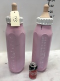 Pink Baby Bottle Banks made of Plaster ( 2 pieces)