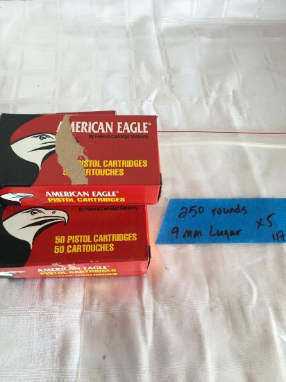 American Eagle 9mm Luger. 250 rounds.
