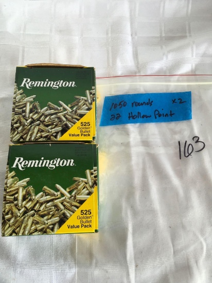 Remington .22 hollow point. 1050 rounds
