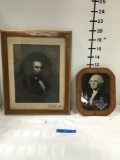 Vintage Framed Abraham Lincoln and George Washington Portraits