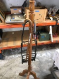 Wooden Coat Rack, Shopping cart & Wooden cane