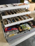 Lid Locker tackle box ( latch broken) full of goodies