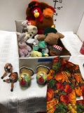 Assorted stuffed animals, etc