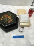 St Thomas wallet, decorative storage box and Casio Quartz watch