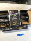 New Metal Mulisha Sae and Metric wrench set, metric socket set, socket rail set. 4 pieces