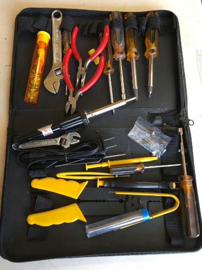 Assorted tools with bag