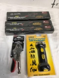 Metal Mulisha, SAE & Metric socket rail set, Locking pliers, Lomax flashlight. 5 pieces