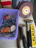 Cutting Blades, Level, Hammers, Nuts, Bolts & Flat washers, etc