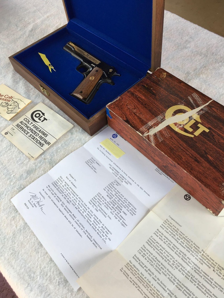 Colt 1911 USMC Limited Edition w case/key. Serial #12344B70 Off Roster, Not for sale in California