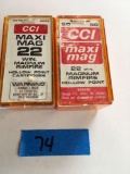 CCI 22 magnum cartridges. 100 rounds