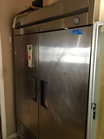 True 2 door refrigerator Model T-49 on casters, 120 v, works