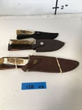 New Assorted size knives with sheaths