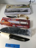 New Hunting knife with sheath and Whitetail Cutlery Knife with sheath See pic for kife info(size, m