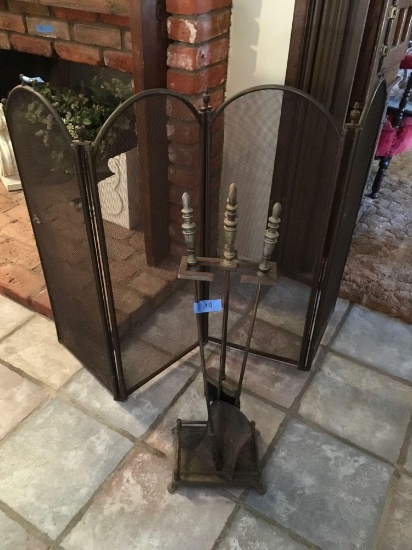 Fireplace duster set and screen