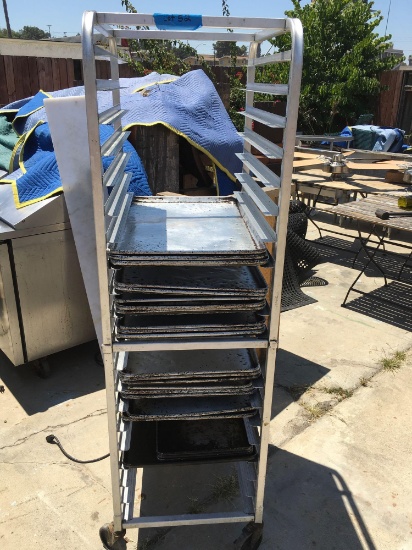 Bun pan carts, aluminum, Casters damaged needs work