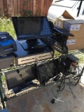 Lot of miscellaneous electronic components, printers, routers,screens, etc