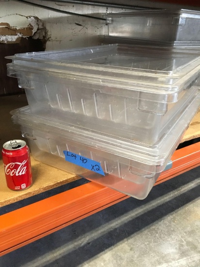 Food storage containers, 18" x 26"x 6', clear