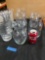 Lot Assorted glass vases/ deco