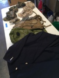 Military lot. Burberry?s jacket, hats and accessories