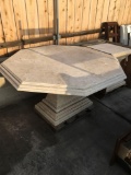 Travertine Patio Table with 2 Pedestals. Heavy